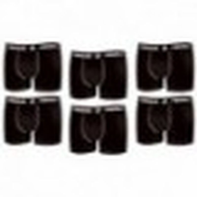 Set 6pcs en negro - Boxers para hombre, en 95% algodón 5% elastano  - FREEGUN
