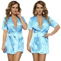 Bata Kimono Backless Azul