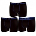 Set 3pcs en multicolor (negro y azul) - Boxers para hombre, en 95% algodón 5% elastano  - FREEGUN