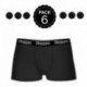Set 6 boxer Kappa NEGRO - 95% algodón - 5% elastano