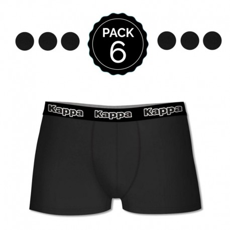 Set 6 boxer Kappa NEGRO - 95% algodón - 5% elastano