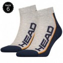 43/45 Set 6 pares - calcetines tobilleros HEAD - unisex - Gris/Marino - talla 43/45