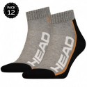 39/42 Set 12 pares - calcetines tobilleros HEAD - unisex - Gris/Negro - talla 39/42