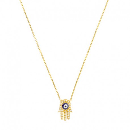 GARGANTILLA EN PLATA DE LEY 925 CON BAÑO EN ORO - MODELO MANO TURCA