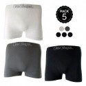 Set 5 Boxers LEE COOPER colores negro-blanco-gris Talla XL - 92% poliamida - 8% elastano