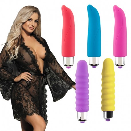 Set Picardías y noches: juego de picardías y vibrador 4 velocidades