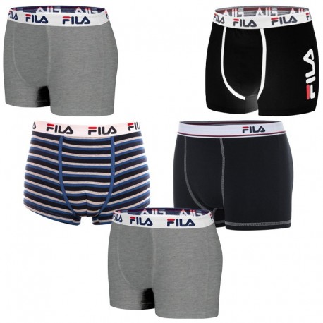Talla M: Set 5 Boxer SURTIDOS marca FILA, multicolor, rayas y estampados