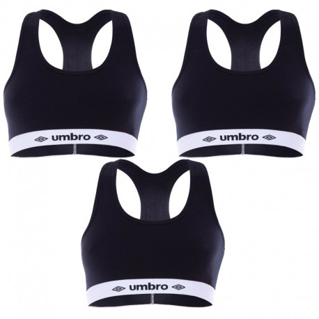 Talla XL: Pack de 3 Sujetador deportivo negro UMBRO XL