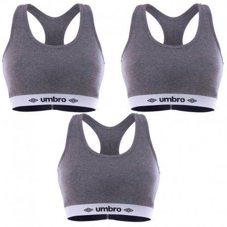 Talla XL: Pack de 3 Sujetador deportivo gris UMBRO XL