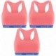 Talla S: Pack de 3 Top deportivo para mujer Rosa - 95% algodón 5% elastano