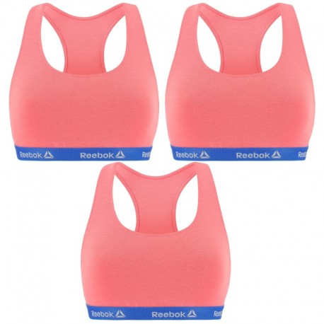 Talla M: Pack de 3 Top deportivo para mujer Rosa - 95% algodón 5% elastano