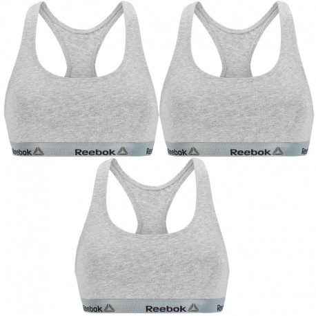 Talla M: Pack de 3 Top deportivo para mujer Gris - 95% algodón 5% elastano