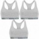 Talla S: Pack de 3 Top deportivo para mujer Gris - 95% algodón 5% elastano