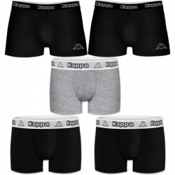 Talla S: Set 5pcs Boxers KAPPA - negro y multicolor - 95% algodón