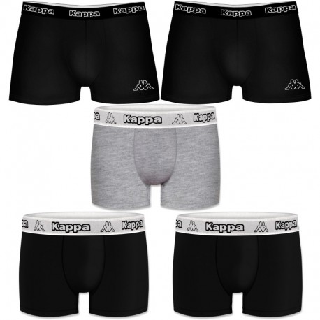 Talla XL: Set 5pcs Boxers KAPPA - negro y multicolor - 95% algodón