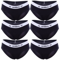 Talla L: Pack de 6 Slip deportivo femenino negro UMBRO L
