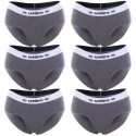 Talla M: Pack de 6 Slip deportivo femenino gris UMBRO M