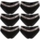 Talla XS: Pack de 6 shorts deportivos para mujer Negro - 95% algodón 5% elastano