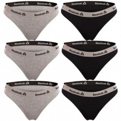 Talla M: Pack de 6 TANGAS depotivos para mujer Gris + Negro - 95% algodón 5% elastano