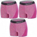 Talla S: Set 3 SHORTS deportivos deportivo para mujer REEBOK - cintura alta - Morado - 92% poliéster 8% elastano