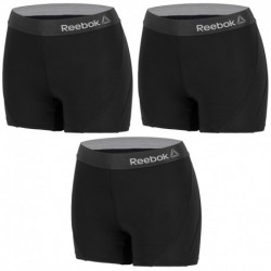 Talla S: Set 3 SHORTS deportivos deportivo para mujer REEBOK - cintura alta - Negro - 92% poliéster 8% elastano