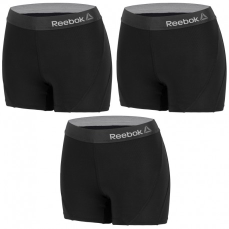 Talla S: Set 3 SHORTS deportivos deportivo para mujer REEBOK - cintura alta - Negro - 92% poliéster 8% elastano