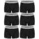 Talla M: Pack de 6 boxers 95% algodón - Body: 3negro/3rojo