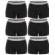 Talla S: Pack de 6 boxers 95% algodón - Body: 3negro/3rojo
