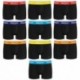 Talla S: Set 10pcs BOXERS hombre - negros/cintura color - 100% algodón