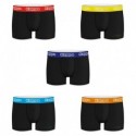 Talla XL: Set 5pcs BOXERS hombre - negro/cintura color - 100% algodón