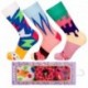 Talla: 35/38 3pares Calcetines de vestir en caja - ideal para regalo - Algodón BIO- Crazy Socks - divertidos y originales