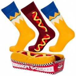 Talla: 39/42 3pares Calcetines de vestir en caja - ideal para regalo - Algodón BIO- Crazy Socks - divertidos y originales