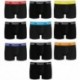 Talla L: Set 10pcs BOXERS hombre - negros+negros/cintura color - 100% algodón