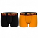 Talla XL: Set 2 Boxers básicos FREEGUN, 95% algodón 5% elastano, multicolor Negro/Amarillo