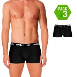 Set de 3 boxers UMBRO (3NEGROS) - 100% algodón - color negro(x3)