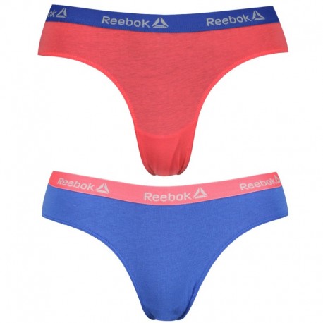 Talla S: Set 2 Womens Reebok braguitas colección VIOLET - azul cobalto y rosa - 95% algodón 5% elastano
