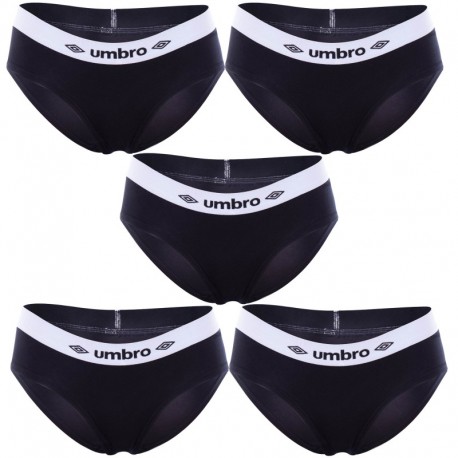 Set 5 Slips deportivo femenino negro UMBRO M