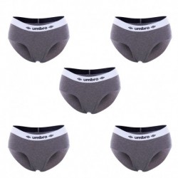 Talla XL: Pack 5 braguitas deportivas mujer UMBRO color gris