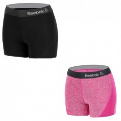 Talla M: Pack 2 SHORTS deportivos para mujer REEBOK - cintura alta - 92% poliester 8% elastano