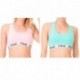 Talla XL: Pack 2 Sujetadores deportivos FILA - Rosa Azul turquesa - 95% algodón 5% elastano