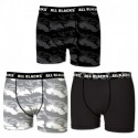 Talla M: Set 3 Boxer ALL BLACKS - algodón - 95% algodón 25% elastano