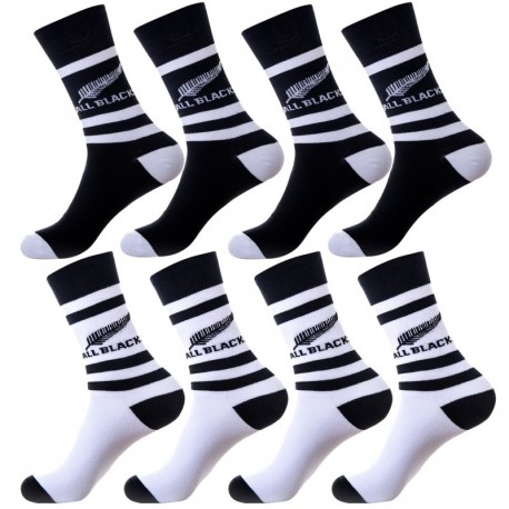 Talla 43/46 4pares Calcetines ALL BLACKS - algodón - 75% algodón, 24% poliamida 1% elastano - Colores Blancos y Negros