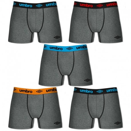 Talla S: Pack de 5 Boxer UMBRO - Multicolor - 92% poliéster 8% elastano