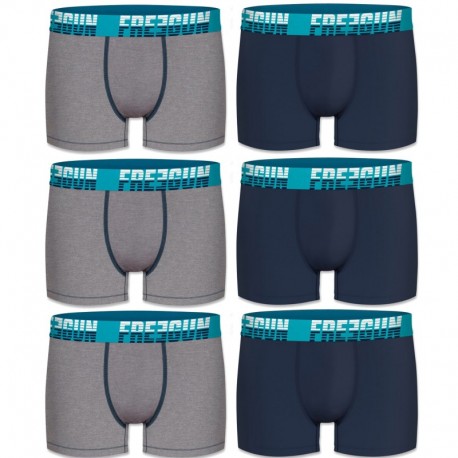 Pack 6 calzoncillos FREEGUN en gris y azul