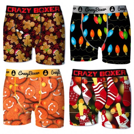 Pack 4 calzoncillos Crazy Boxer Festividad para niño