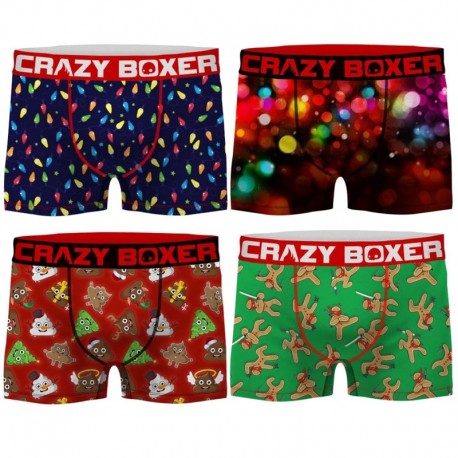 Pack 4 calzoncillos Crazy Boxer Fiesta para hombre