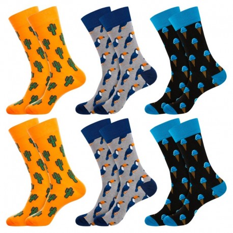 43/46 Set 6pcs calcetines de vestir Crazy Socks