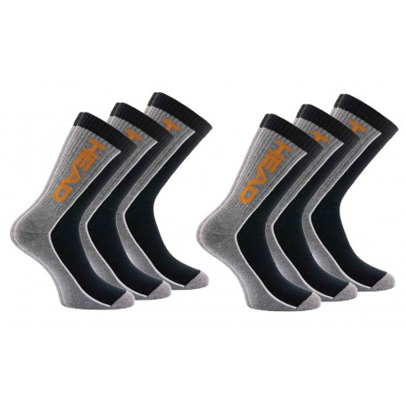 Pack 6 pares de calcetines "tennis" HEAD en color gris y negro