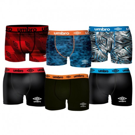 Pack 6 calzoncillos UMBRO en varios colores para hombre