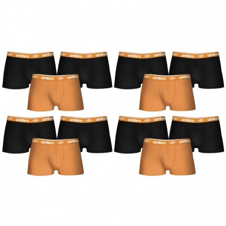 Pack 12 calzoncillos UMBRO en negro y naranja para hombre